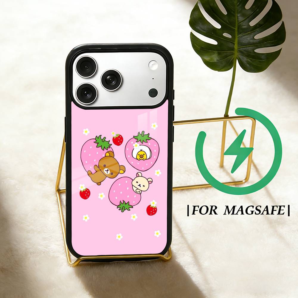 Relax K-kuma R-Rilakkuma Phone Case For iPhone 17,16,15,14,13,12,Plus,Pro,Max For Magsafe Magnetic Wireless Charge