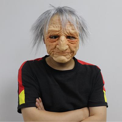 Eng oudmannenmasker met realistische rimpels voor Halloween, cosplay en feestaccessoires.