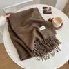 Womens Winter Warm Knitted Scarf With Mohair Blend Soft Shawl Students Casual Wear