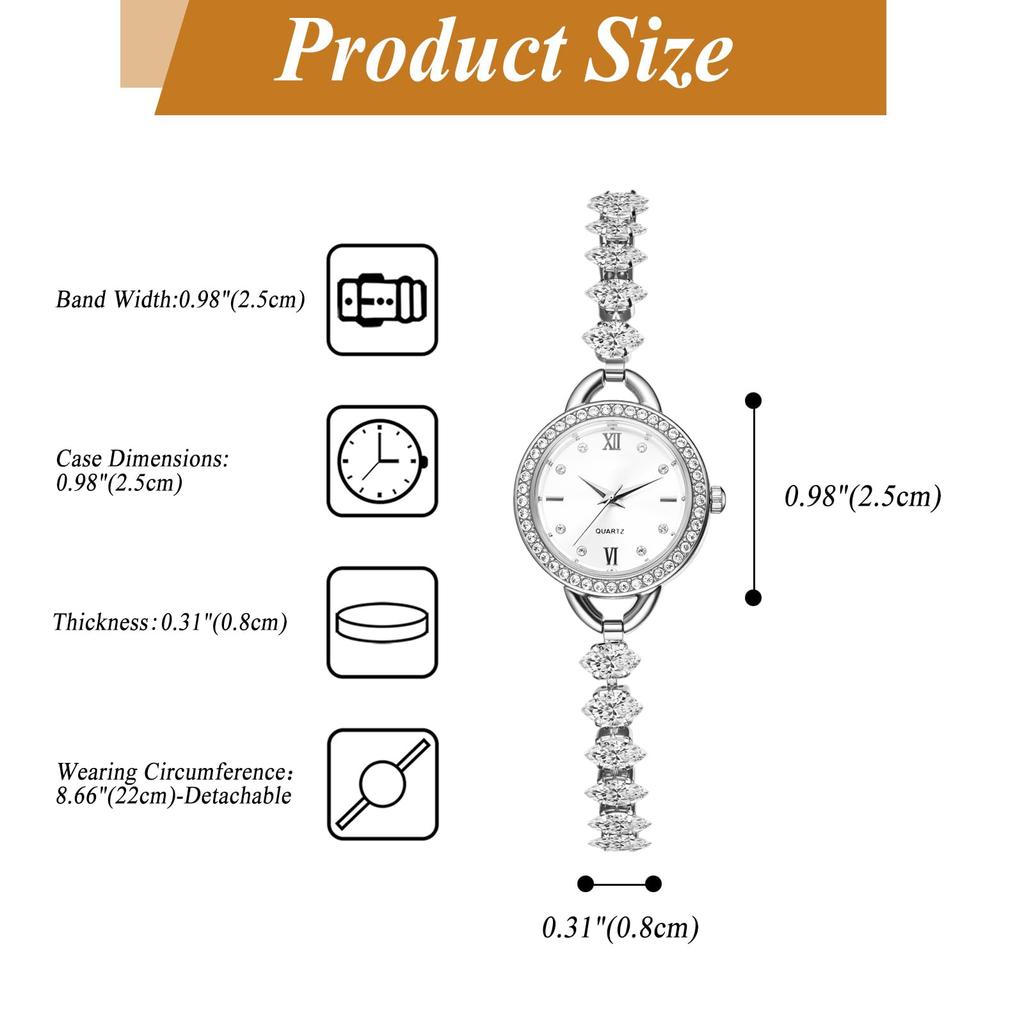 Cute and Sparkling Bracelet Diamond Analog Stylish Quartz Fashion Watch for Women Perfect Gift for Day Women's Watch Display, Waterproof, Watch, -