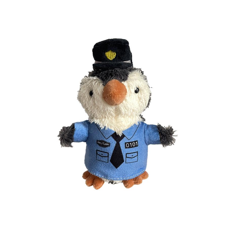 Cute Traffic Police Peanut Penguin Pendant Plush Toy Doll Police Fire Bag Hanging Ornaments Grab Machine Doll