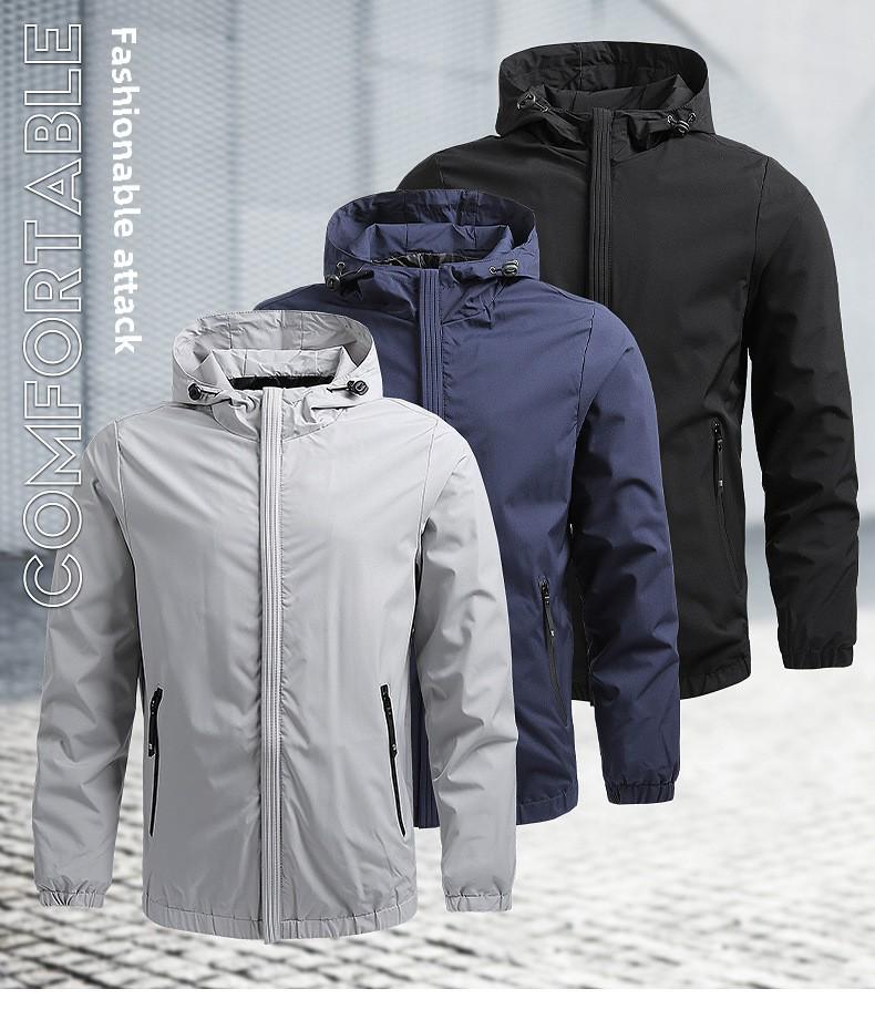 Men's Korean Style Casual Baseball Jacket with Hood - Solid Color, Trendy, Customizable