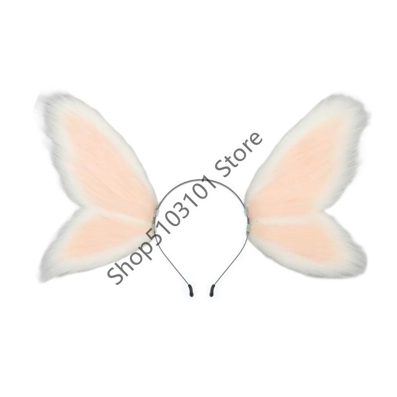 X6HE Adjustable Plush Elf Butterfly Fairies Ear Headpiece For Kids Adult Roleplay Costume Halloween Theme Event Headpiece