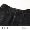 ELLE Women's French Style Black Wide-Leg Jeans