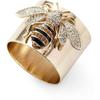 Exquisite Luxus Goldfarben Geschnitzte Bienenringe für Damen Trendiger Metall-Inlay Weißer Stein Party Ring Verlobungsschmuck Geschenk