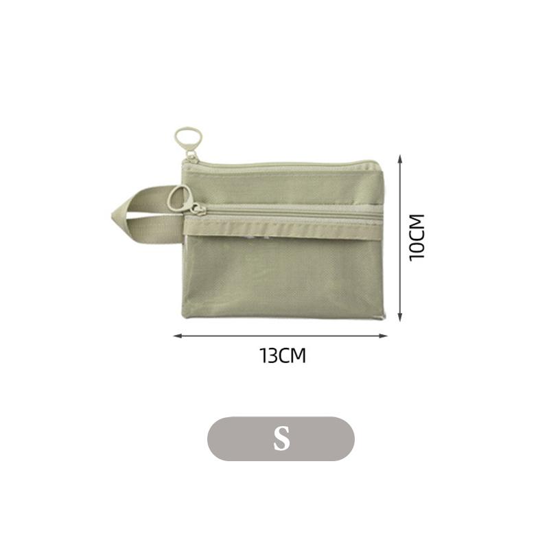 

Простий прозорий пакет для зберігання Портативний дорожній водонепроникний двошаровий косметичний пенал-сумка для кабелів даних, карток, прикрас, косметики S зелений