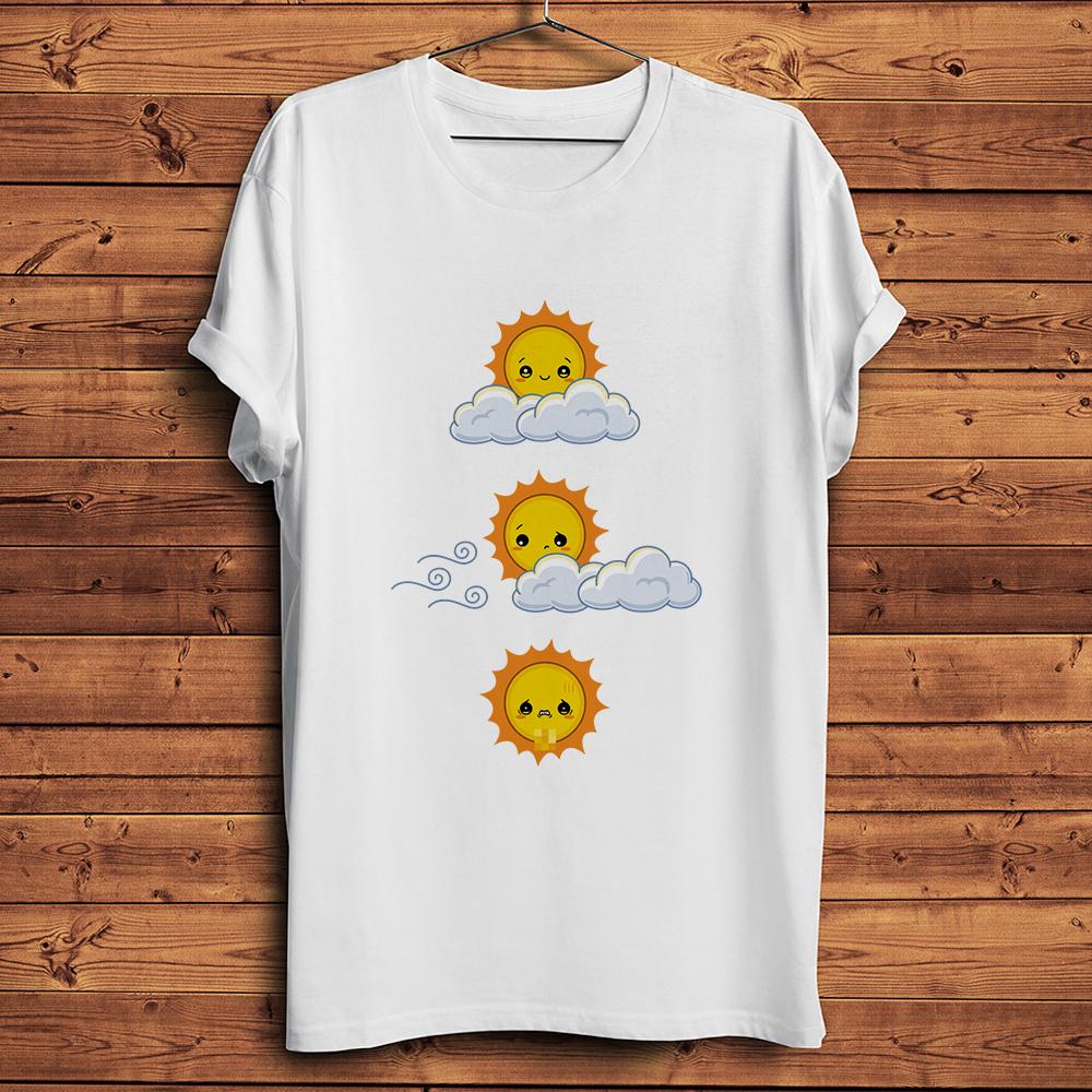Sun Unexpected Wind Funny Humorous T-Shirt,White Casual Short Sleeve Tshirt,Unisex Tee,no-glue