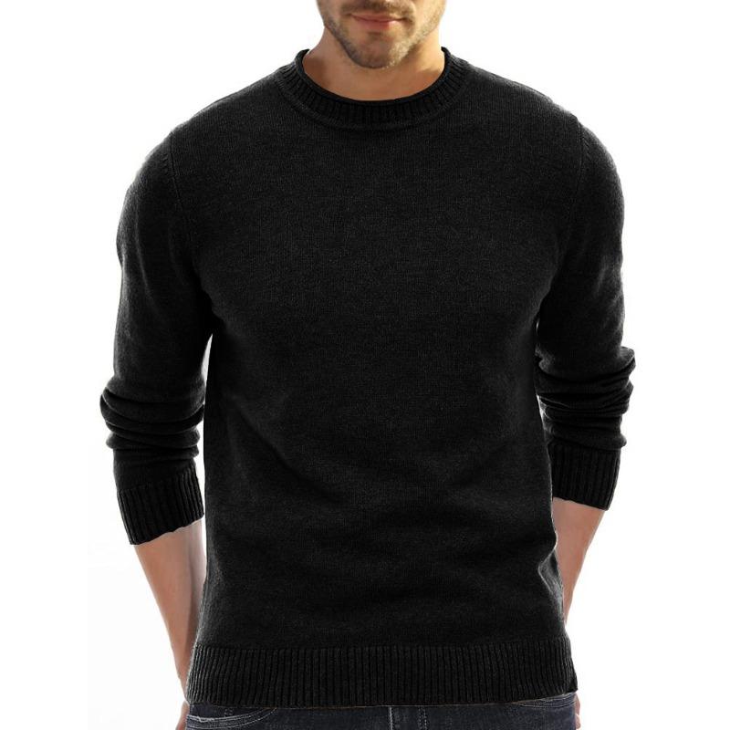 Men S Long Sleeve Crew Neck Knit Sweater Casual Inner Wear