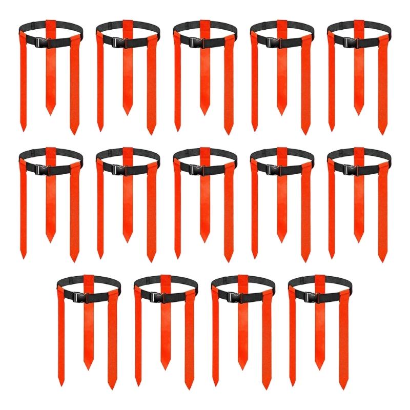 

14Pcs Football Webbing Waist Flag Soccer Buckle Belt Outdoor Game Equipment Football Training Accessories Enduring красный