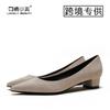 Sexy pointed thick heel comfortable heel high heels suede black single shoes women