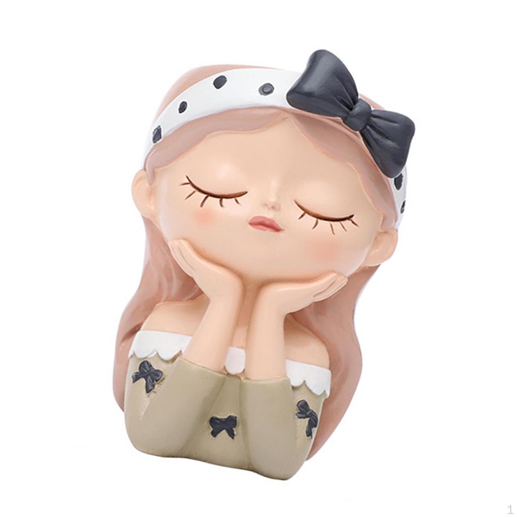 Girl Flower Pot Planter Creative Ornament Home Decoration Plant Container Resin for