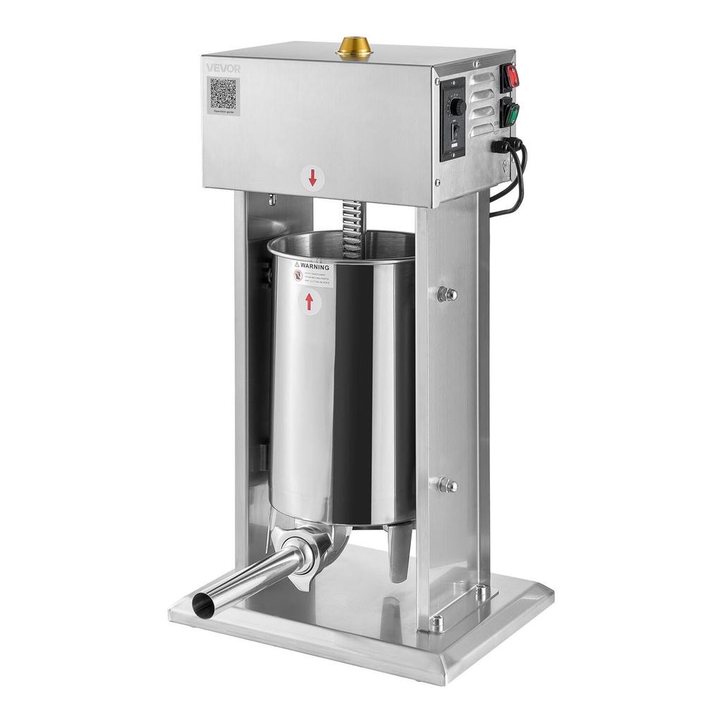 Electric Sausage Stuffer, 25 LBS / 12 L Vertical Meat Stuffer, Stepless Speed Control and Foot Pedal, Stainless Steel Heavy Duty Sausage Filler with 4