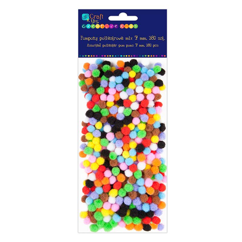 Pompony Poliestrowe Mix 7 Mm, 380 Szt. 9493 A'6