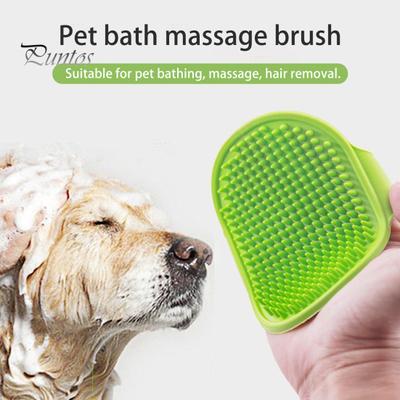 Pet Bath Brush Round Tooth Dog Grooming Brush with Adjustable Strap Gentle Cat Massage Comb Pet Supplies