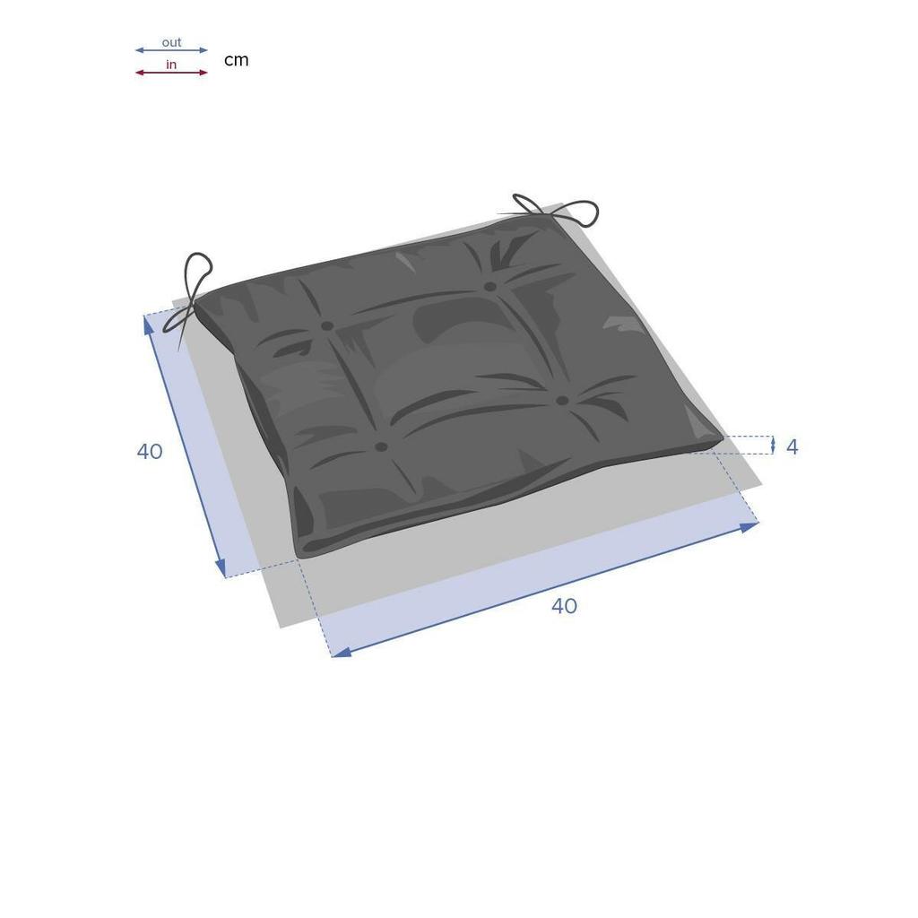 Gestepptes STUHLKISSEN für Garten/Terrasse 40x40cm meergrün