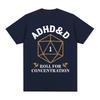 ADHD&D Würfel für Konzentration T-Shirt Lustiger Gamer Dungeons DM RPG Würfel Drache T-Shirts Unisex Baumwolle Freizeit-T-Shirts Streetwear