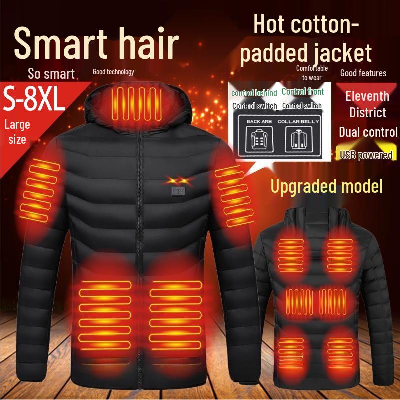 Jachetă Unisex Smart din Bumbac cu Încălzire USB - Îmbrăcăminte Exterioară Rezistentă la Frig