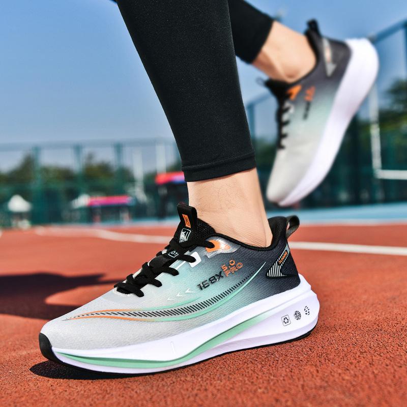 2025 spring and autumn new youth running shoes flying woven carbon board sports and leisure shoes men's shoes extra large size 48 physical testing s
