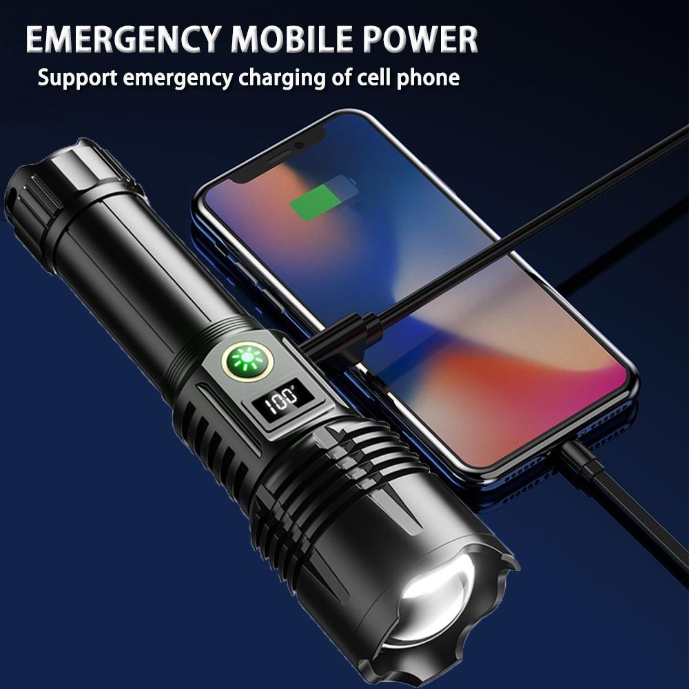 Rechargeable Led Flashlights High Lumens, 990000 Lumens Super Bright Powerful Flashlight Tactical Flashlights for Home, Camping