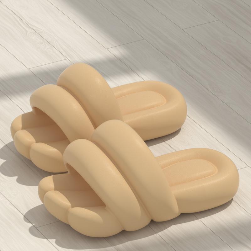 

Модные и креативные сандалии на большой подошве для лета, для дома и улицы, с ощущением ходьбы по фекалиям и противоскользящие шлепанцы 36-37 жёлтый