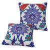Oriental Tile Floral Pattern 2 Pcs Square Pillowcase Pillow Cover Zip Decorative Comfort Throw Pillow For Home Living Room