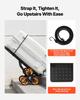 Stair Climbing Cart, 150 kg Stair-Climbing Capacity, Heavy-Duty Folding Trolley Cart with Telescoping Handle, 6 Wheels and 2 Bungee Cords, Stair
