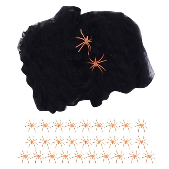 Barevné Halloweenské pavučiny Roztažitelné bavlněné pavučiny Elastické Strašidelné párty scénické rekvizity pro Halloweenské a Štědrovečerní večírky