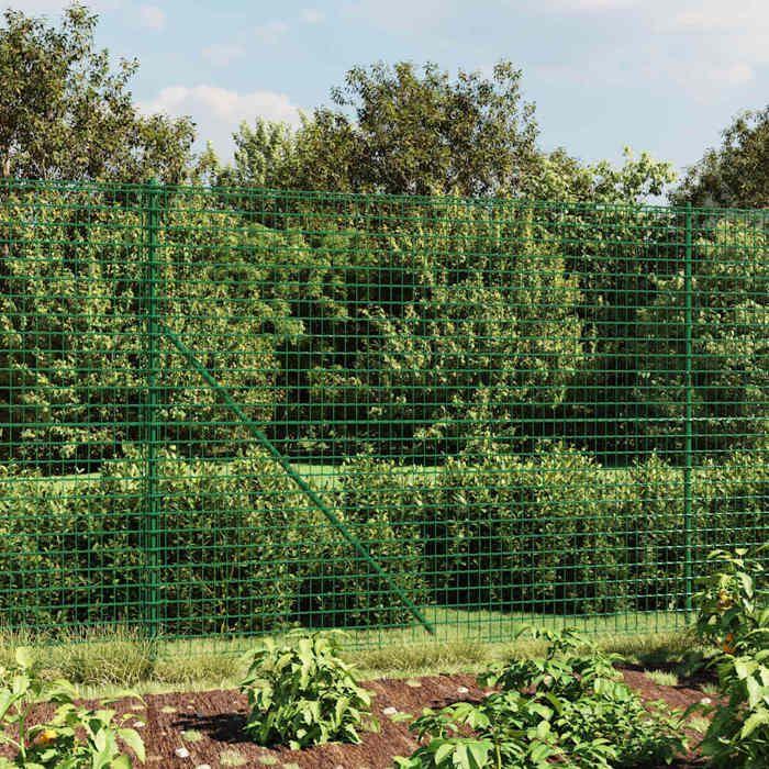 VidaXL Clôture en Treillis Métallique et Piquet d'Ancrage, Panneau de Clôture Décoratif, Barrière de Protection Jardin Patio 154102