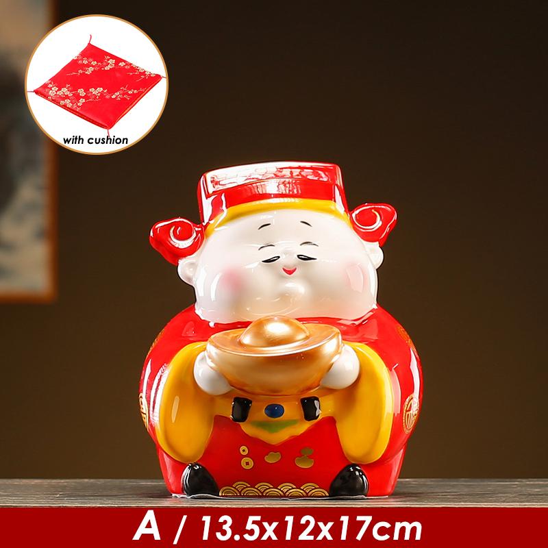 

6,6-дюймовый керамический китайский Бог богатства украшение офис торговый центр фэншуй украшение статуя копилка монета копилка