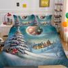 Christmas Digital Printing 3D Printing Polyester Pillowcase Quilt Cover Two Or Three-Piece Set