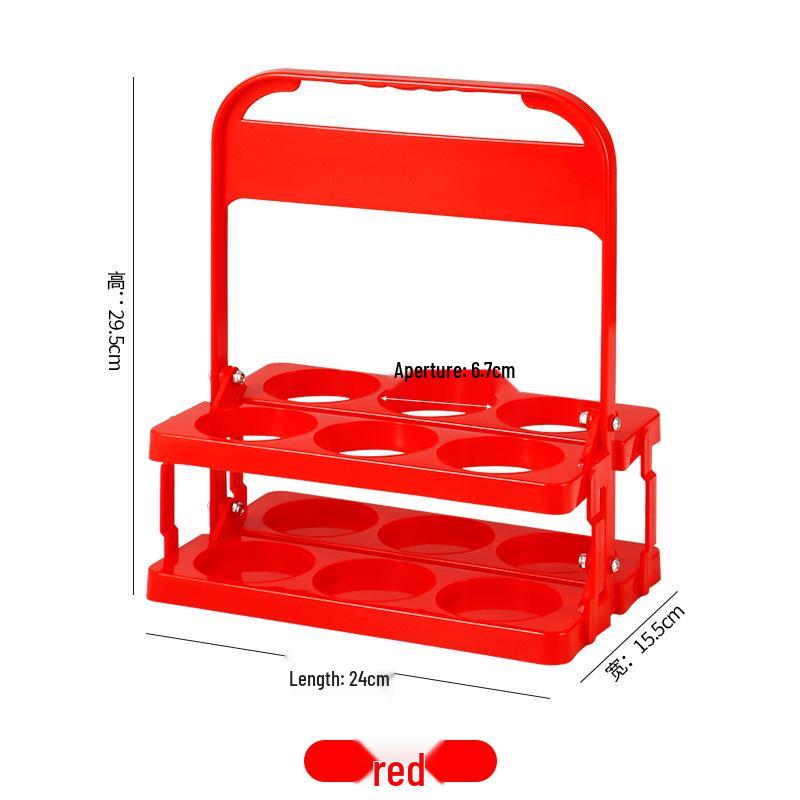 Compact Plastic Foldable Wine & Beverage Holder - 6-Bottle Capacity