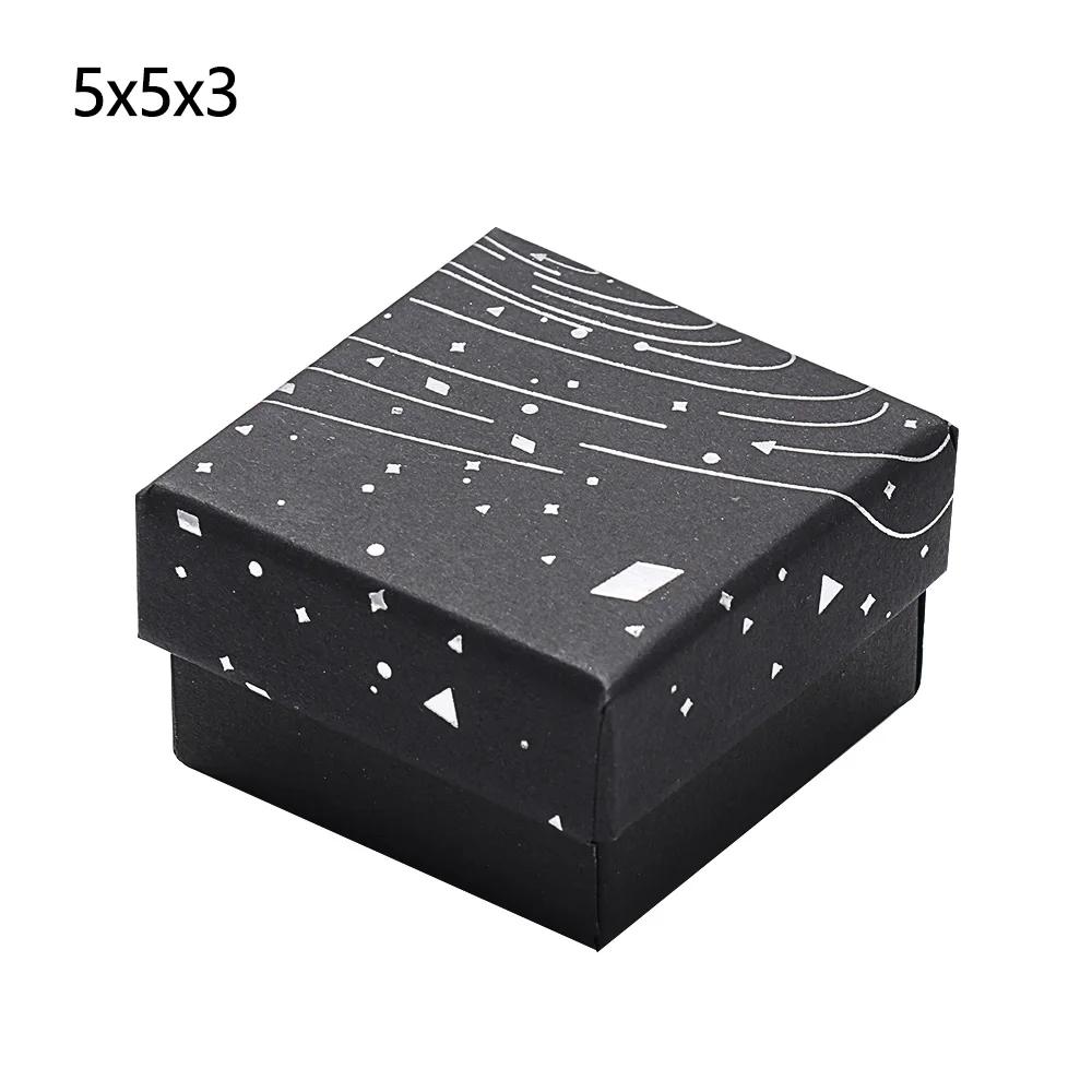 

Dreamy Star Gift Bag Black Silver Jewelry Storage Box Blue Gold Ribbon Earrings Ring Bracelet Packaging Box