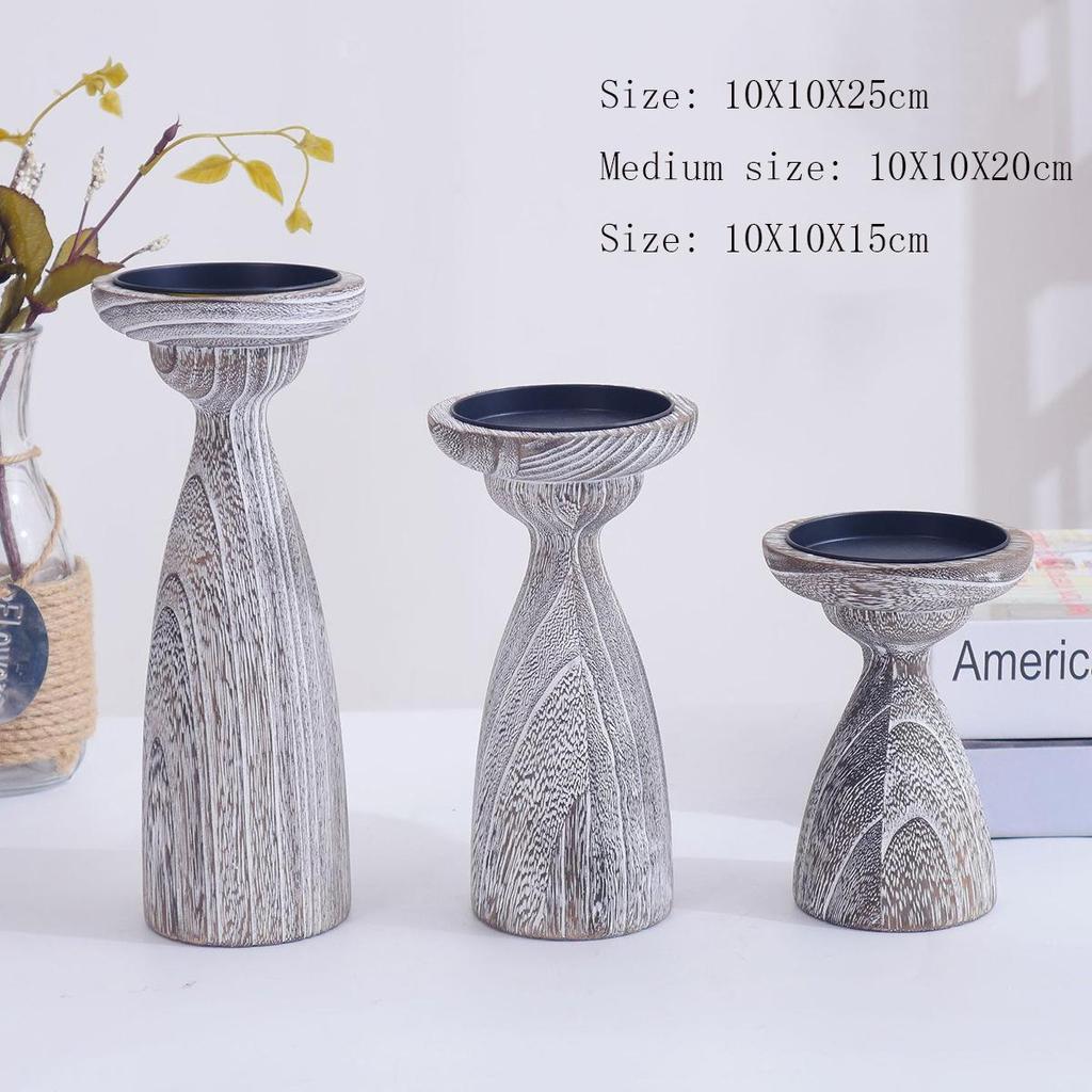 Candle Holders 1 PC Tabletop Decoration Home Wooden Candle Base Hotel Restaurant Dining Table Living Room