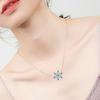 Women Silver Plated Christmas Gift Frozen Snowflake Necklace Rhinestone Crystal Pendant Chain