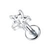 1Pc/5Pcs Titanium Star Ear Tragus Cartilage Helix Daith Piercing Lip Stud Earrings for Women Internal Thread Body Piercing 16G