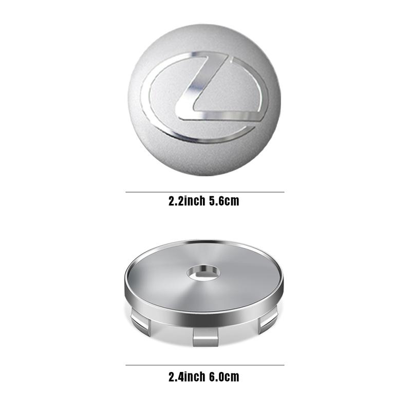 BJYL6 Interior Stickers 56/60MM 4Pcs Car Wheel Center Hub Caps Logo Cover Emblem Stickers For Lexus GC UX NX LX RX GX CT200h F Sport E