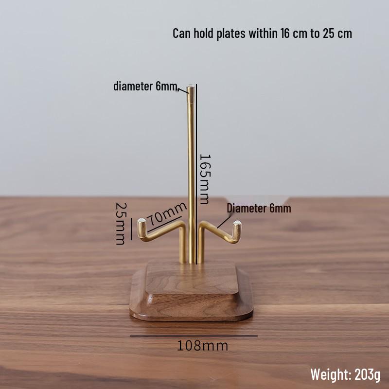 Solid Wood Plate Stand & Porcelain Holder Display Rack for Ornaments, Puer Tea Cakes