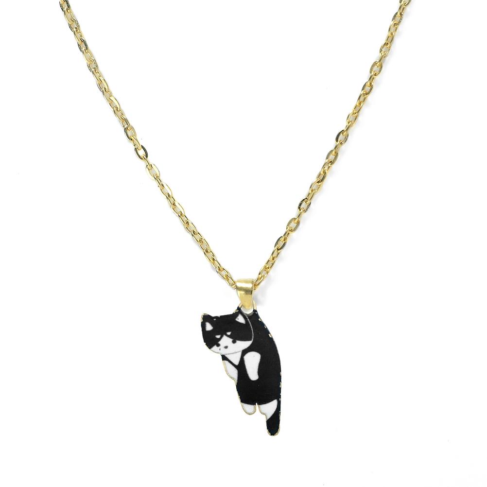 Cartoon Cats Pendant Necklace Cute Calico Cat Naughty Cow Kitten Animal Alloy Chain Jewelry for Women Men Trendy Friendship Gift