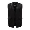 Plus Size Women's Sleeveless PU Leather Vest & Short Cardigan Jacket