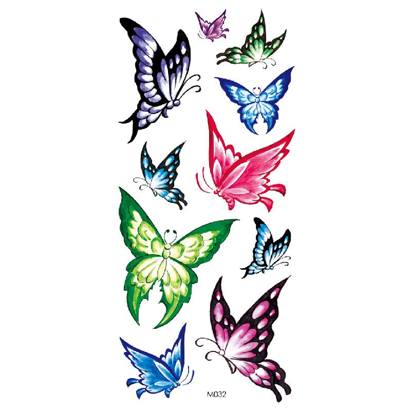 

Flower and Butterfly Waterproof Tattoo Stickers - Rose, Lotus, Peony Designs 190*90mm