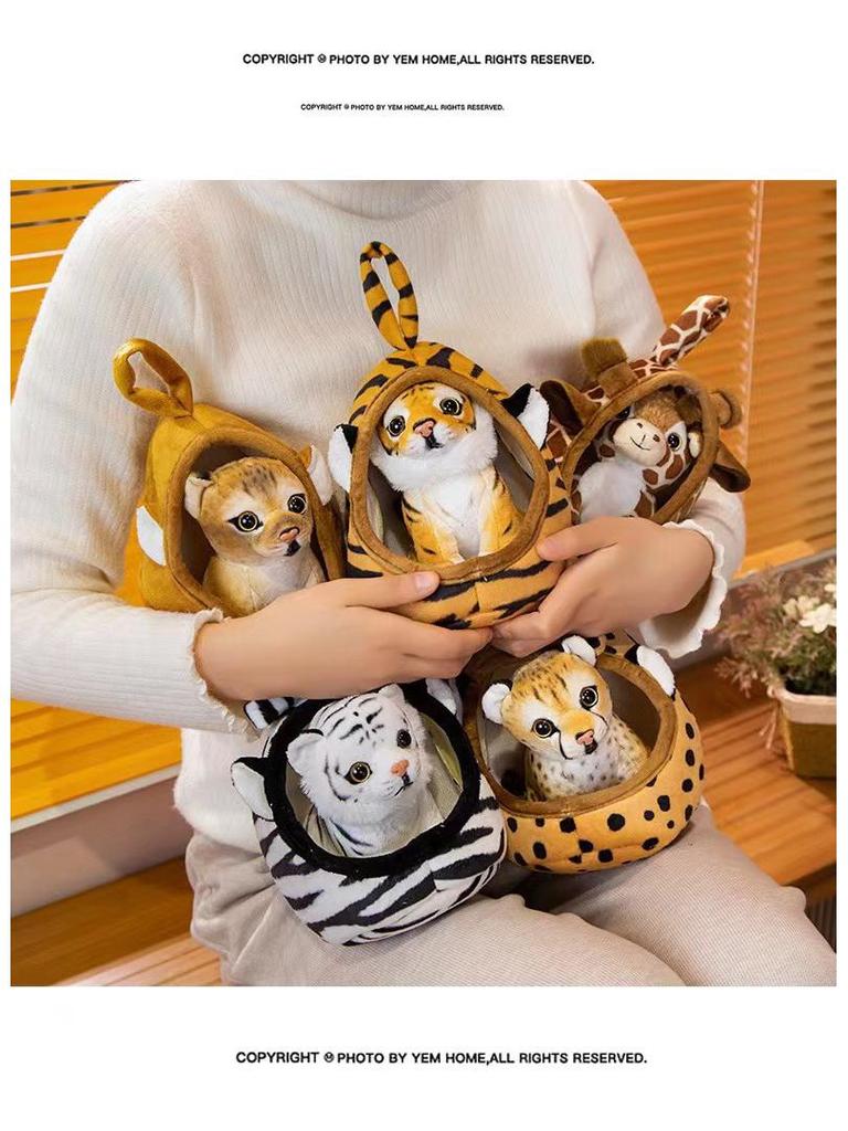 Zoo Animal Plush Toys: Tiger, Giraffe, Leopard, & Lion Dolls - Perfect Children's Gift