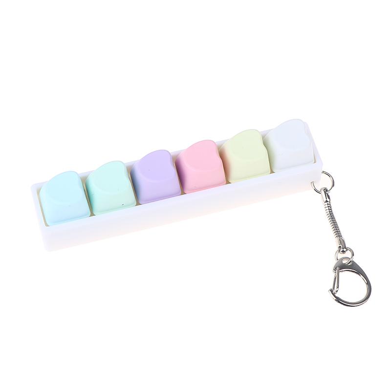 Mechanical Keyboard Switch Keychain 6 Key Toy For Stress Relief, Diy Pressing Sensory Gift For Adults