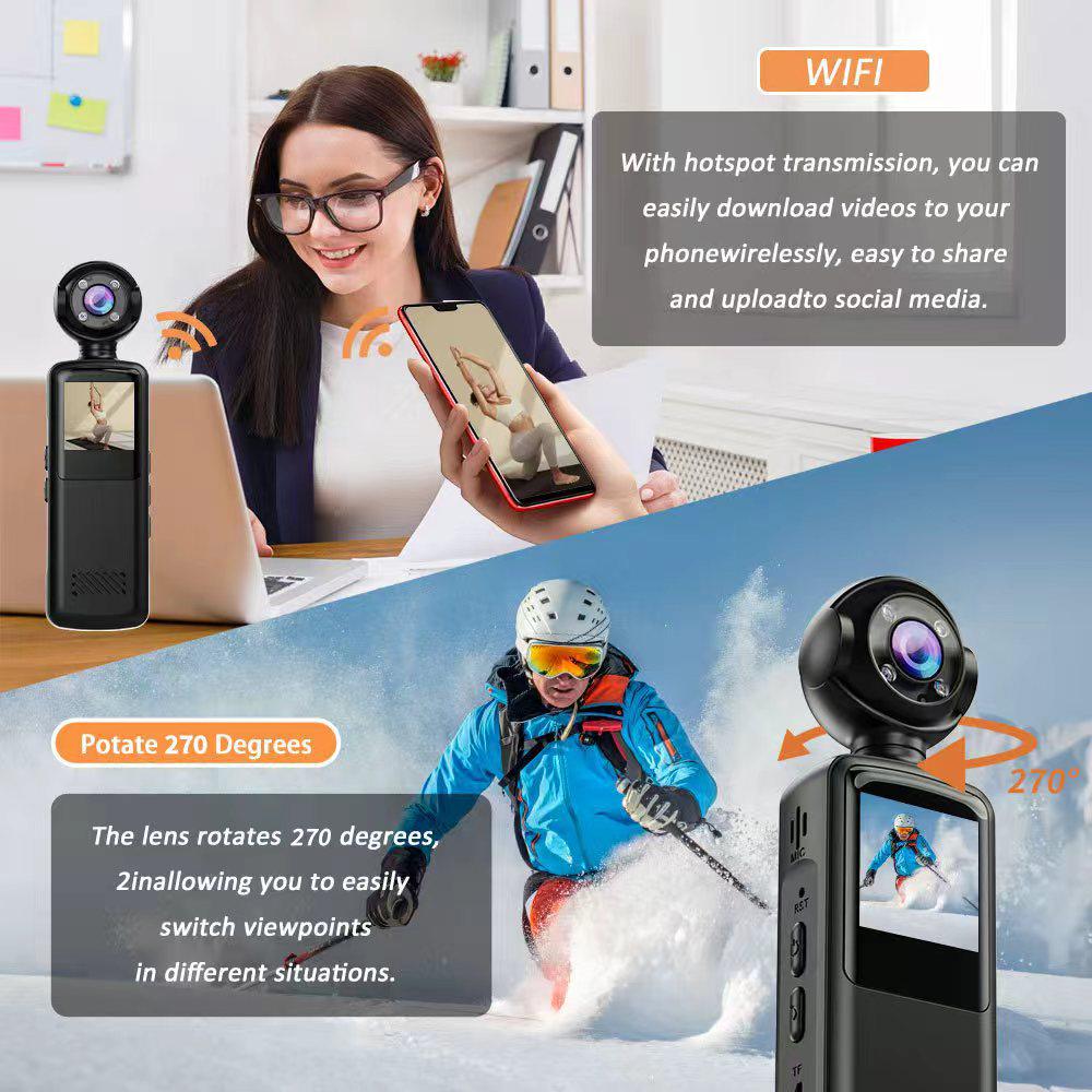 1080p HD Sports Camera for Cycling with Night Vision and WiFi