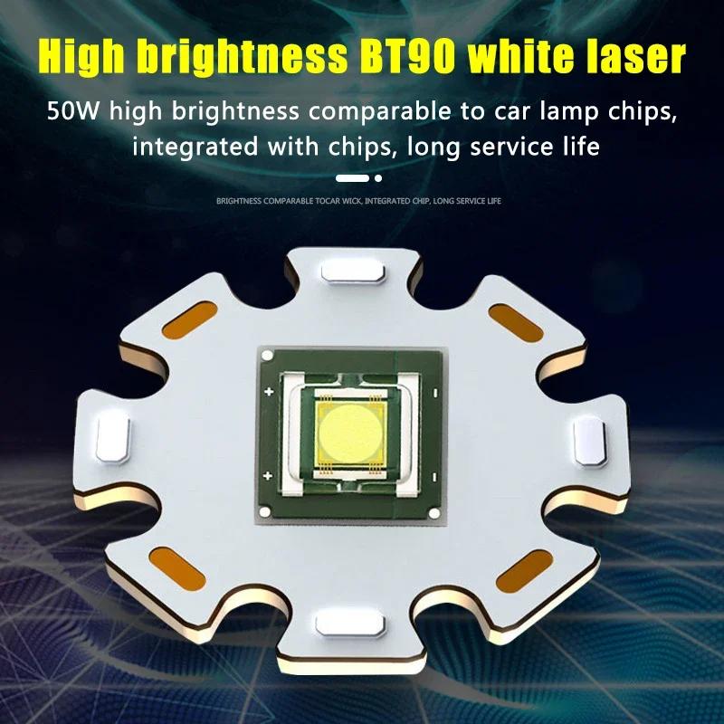 XIWANGFIRE BT90 5000lm LED Torch 50W Powerful Strong Light Long Range Flashlight USB C Rechargeable 18650/26650 Charging Torch