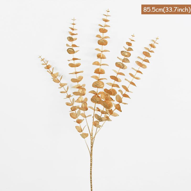 Golden Artificial Plants Eucalyptus Maple Leaf 2024 Christmas Decoration For Home Living Room Wedding Party Flower Arrangement