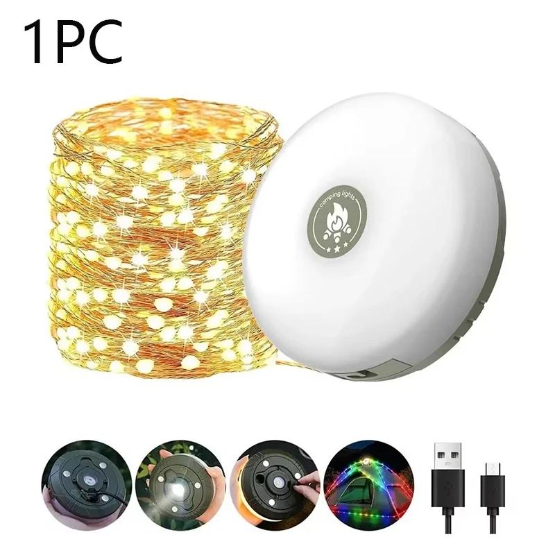 

Halloween LED String Light Outdoor Atmosphere Camping Lamp RGB Lights 10M Portable Reel Light Strip for Garden Decor Tent Camp Warm and Colorful