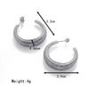 Retro 18K Gold-Plated Titanium Steel Hoop Earrings - Women's European and American Fashion