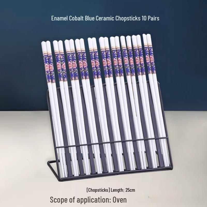 Jingdezhen Enamel Blue Ceramic Chopsticks Set