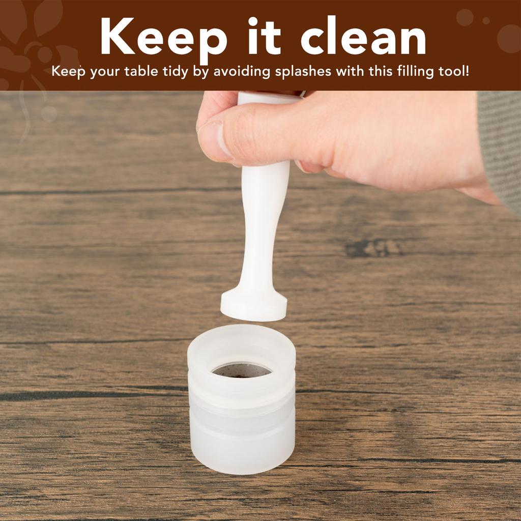 Coffee Capsule Refill Kit Double End Coffee Powder Press Hammer with Coffee Capsule Refill Holder Lid for Coffee Making Tools