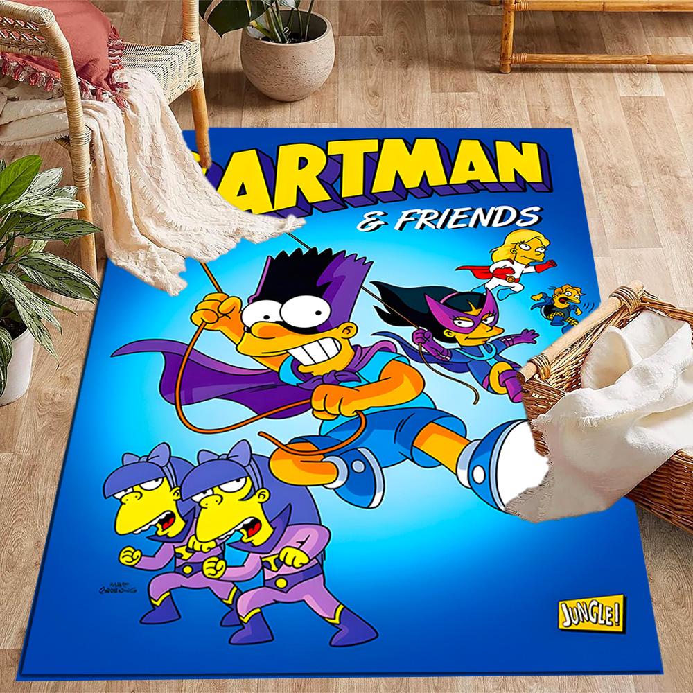 Simpsons Family Adventure Themed Anti-Slip Rugs - Polyester Home Decor, Suitable for Bedrooms, Living Rooms, Doorways, Studios, and Decorations